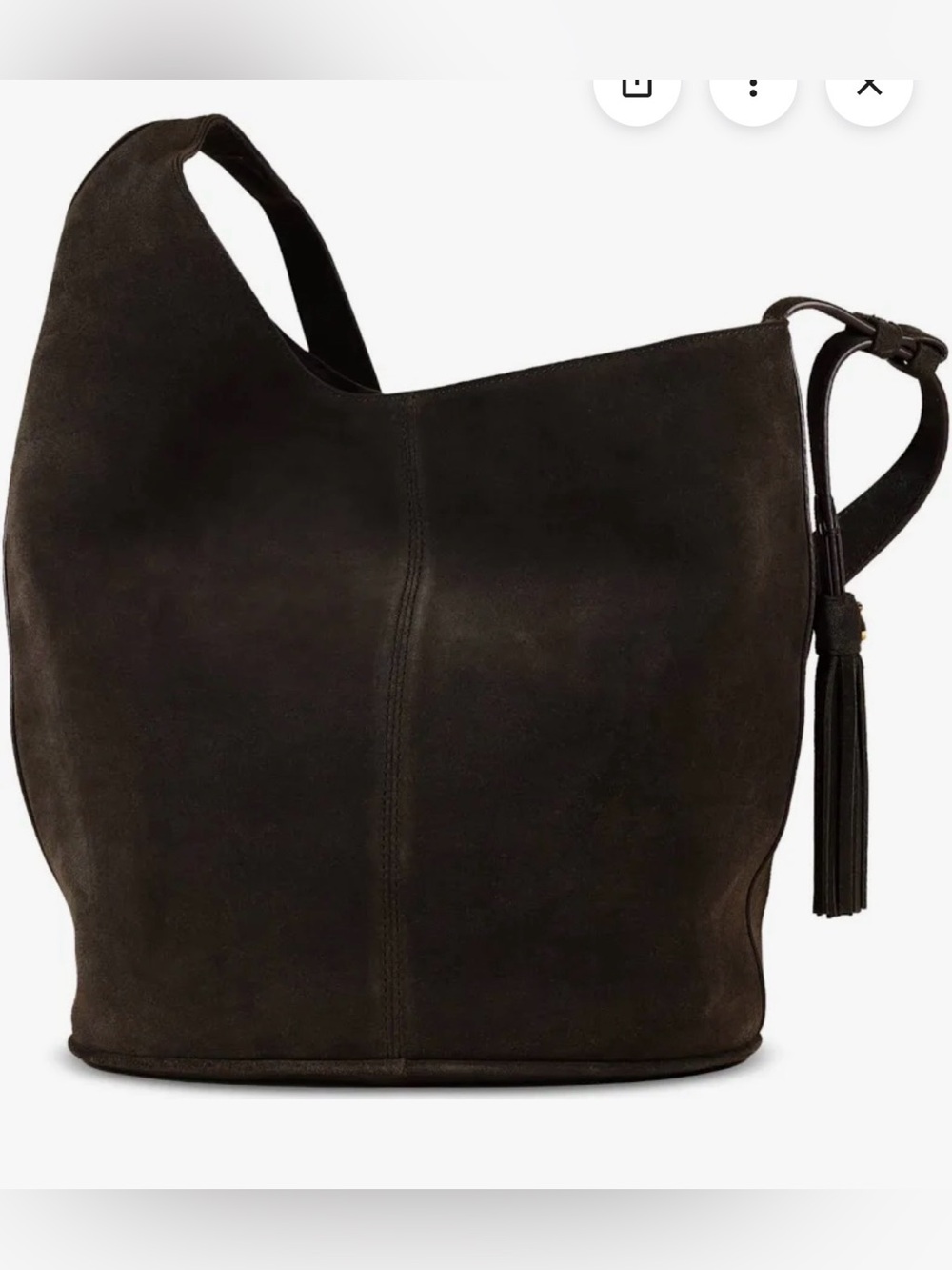 Sam Edelman Women’s LG Leather Bucket Bag. Dark Brown. - Picture 3 of 10